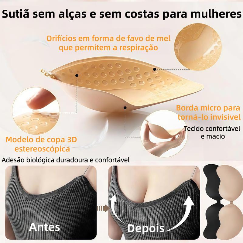 Soutien Sem Alças de Silicone: Invisível, Respirável e Reutilizável