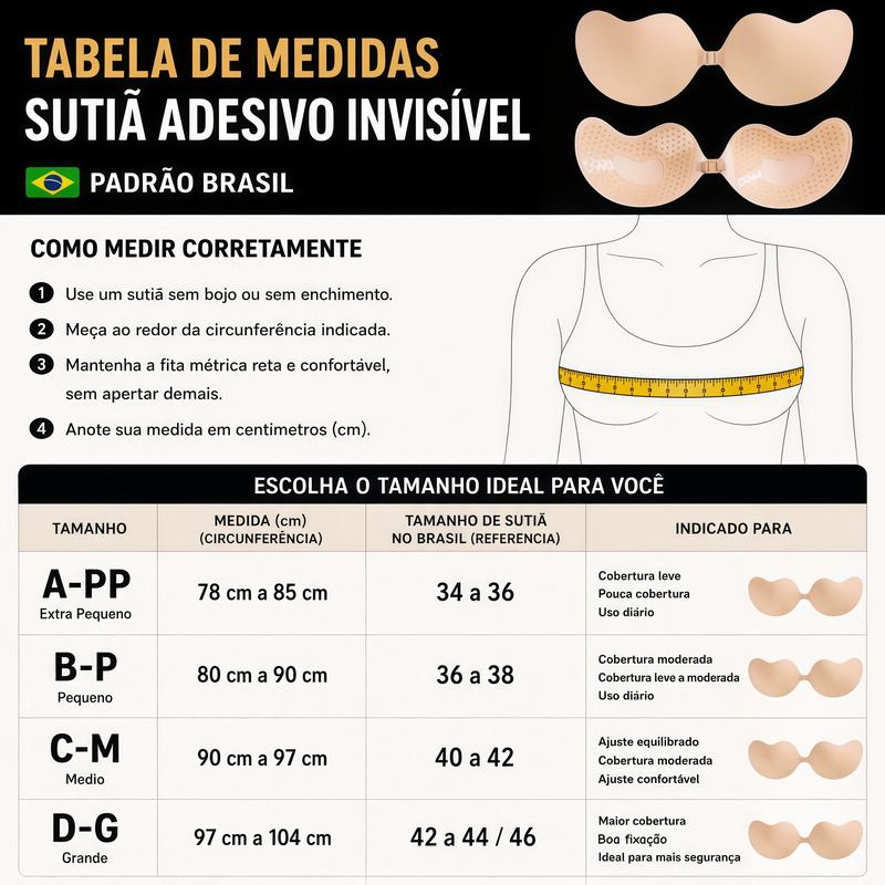 Soutien Sem Alças de Silicone: Invisível, Respirável e Reutilizável